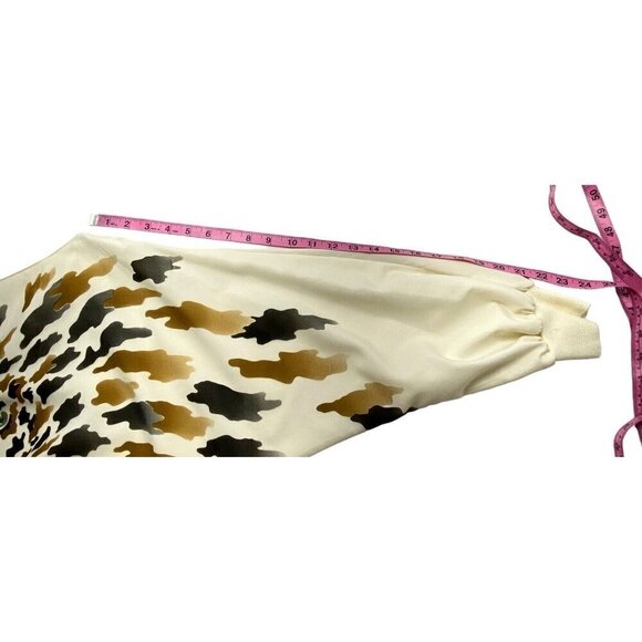 JAMBOREE NY Vintage Blouse Tiger Animal Batwing Sleeves Pullover Ivory 10 3-28 - Picture 6 of 14